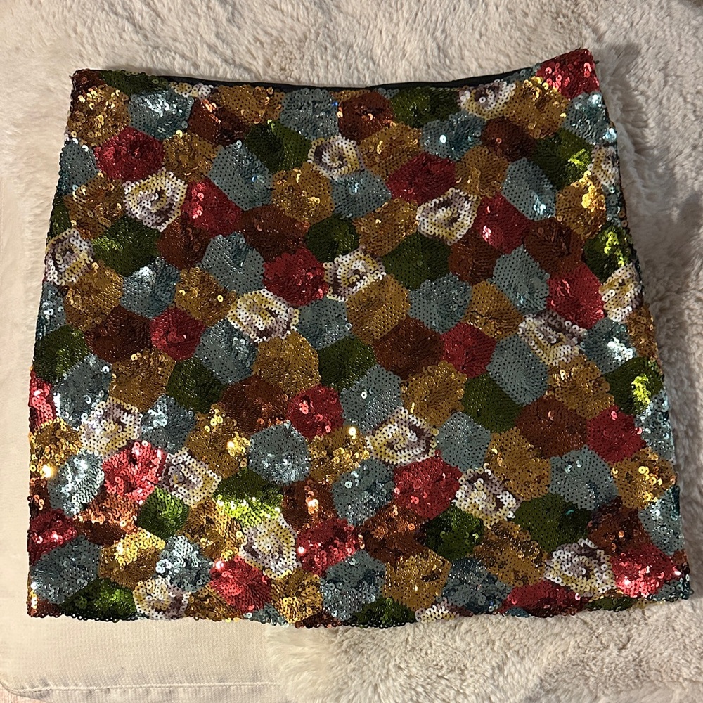 Pin & Larkin Multicolor Sequin Mini Skirt